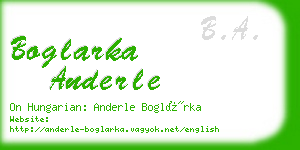 boglarka anderle business card